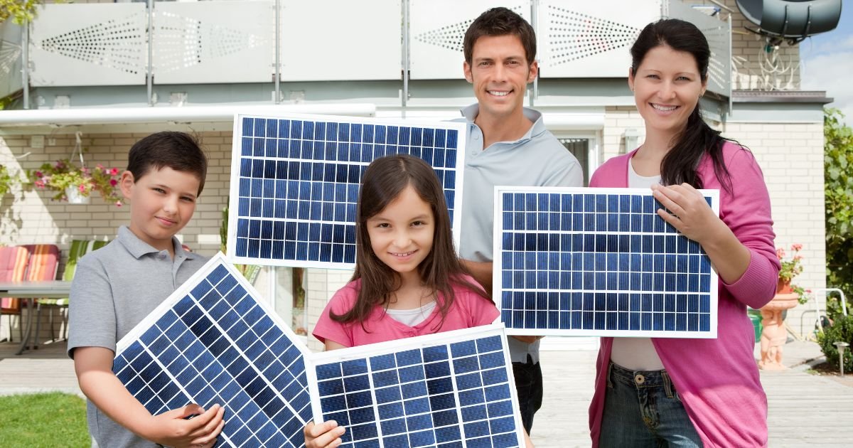Jinko energy Solar Pates With Family Hands