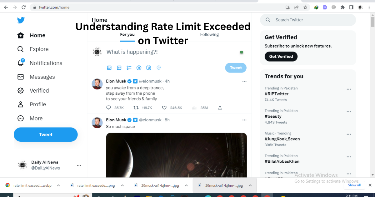 Understanding Rate Limit Exceeded on Twitter
